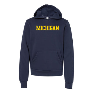 Block Michigan Youth Sponge Fleece Hoodie - Navy