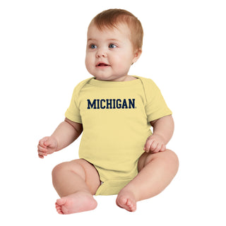 Basic Block University of Michigan Rabbit Skins Creeper - Banana