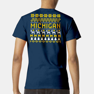 Michigan Holiday Sweater Tee - Navy