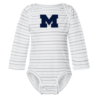 Block M Infant Fine Jersey Long Sleeve Creeper - Shadow Stripe