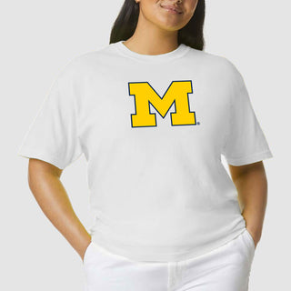 Michigan Outline Block M CC T-Shirt - White