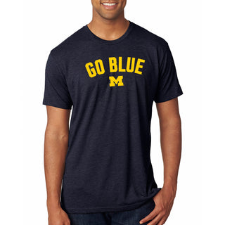 Michigan Go Blue Arc NLA Triblend T-Shirt - Vintage Navy