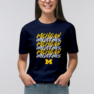 Michigan Marker Repeat T-Shirt - Navy