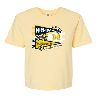 Michigan Cute Pennant Women's CC Boxy T-Shirt - Butter