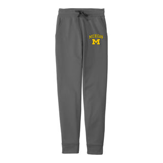 Michigan Arch Logo LT Sport Wicking Fleece Jogger - Dark Smoke Grey