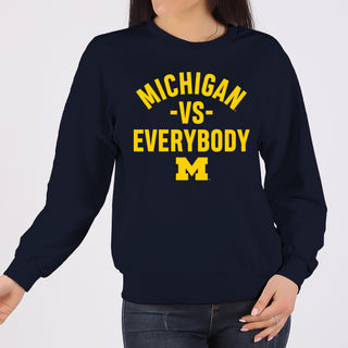 Michigan Vs Everybody Crewneck Sweatshirt - Navy