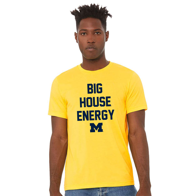 Michigan Big House Energy CVC Jersey T-Shirt - Heather Yellow