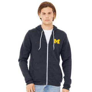 UGP Block M Zip Hoodie - Heather Navy