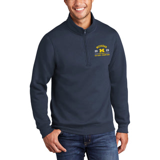 Michigan Wolverines CFP National Champions 23 Embroidered 1/4 Zip Sweatshirt - Navy