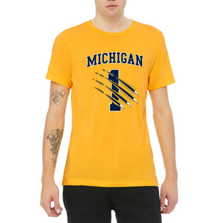 Michigan NIL Wolf 1 Canvas Triblend T-Shirt - Yellow Gold