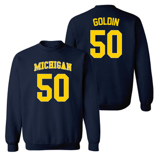 Michigan NIL Goldin 50 Crewneck Sweatshirt - Navy