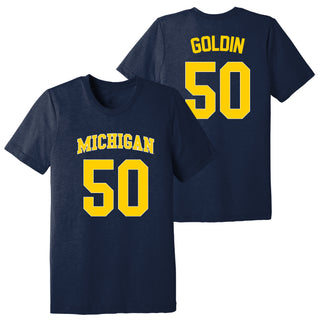 Michigan NIL Goldin 50 Canvas Triblend T-Shirt - Solid Navy