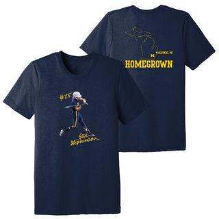 Michigan NIL Ella Stephenson Homegrown Canvas Triblend T-Shirt - Solid Navy