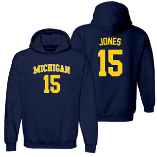 Michigan NIL Jones 15 Hoodie - Navy