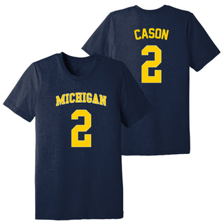 Michigan NIL Cason 2 Canvas Triblend T-Shirt - Solid Navy