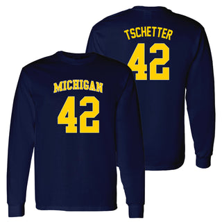 Michigan NIL Tschetter 42 Long Sleeve - Navy