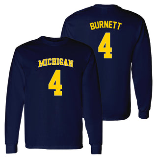 Michigan NIL Burnett 4 Long Sleeve - Navy