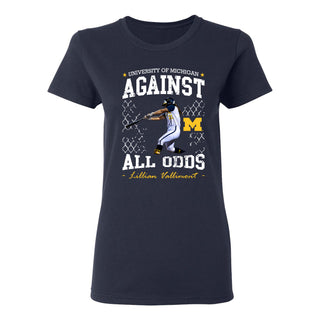 Michigan NIL Lilly Vallimont Against All Odds Womens T-Shirt - Navy