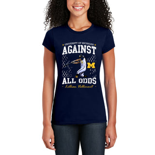 Michigan NIL Lilly Vallimont Against All Odds Womens T-Shirt - Navy