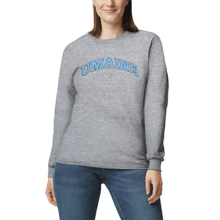 Maine Black Bears Arch Logo Long Sleeve T Shirt - Sport Grey