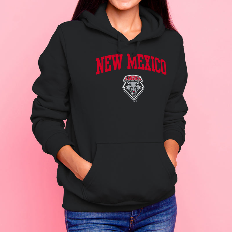 University of New Mexico Lobos Arch Logo Cotton Hoodie - Black