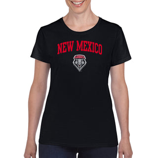 University of New Mexico Lobos Arch Logo Cotton Women's T-Shirt - Black