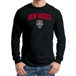 University of New Mexico Lobos Arch Logo Cotton Long Sleeve T-Shirt - Black