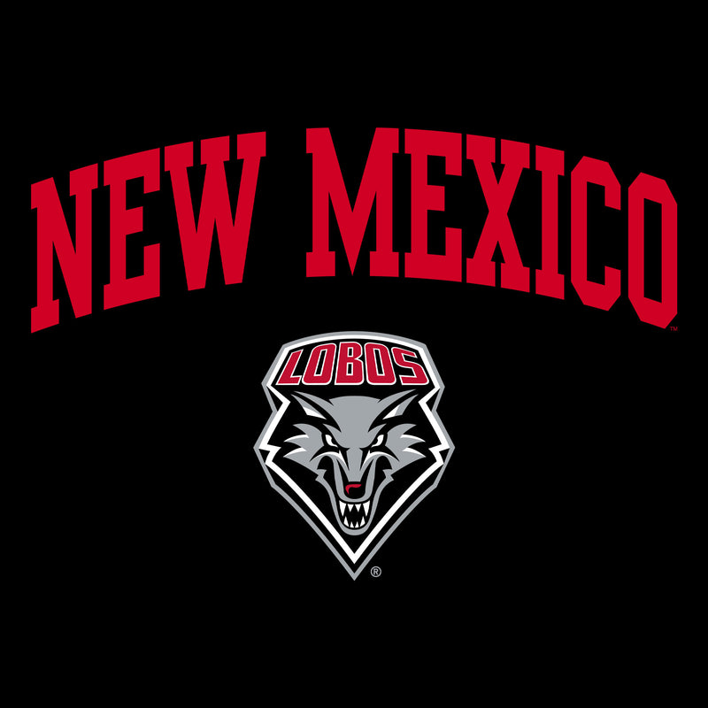 University of New Mexico Lobos Arch Logo Cotton Womens T-Shirt - Black
