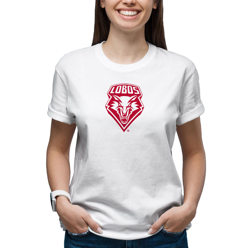 University of New Mexico Lobos Primary Logo Cotton T-Shirt - White