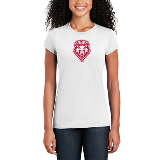 University of New Mexico Lobos Primary Logo Cotton Women's T-Shirt - White