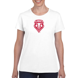 University of New Mexico Lobos Primary Logo Cotton Women's T-Shirt - White