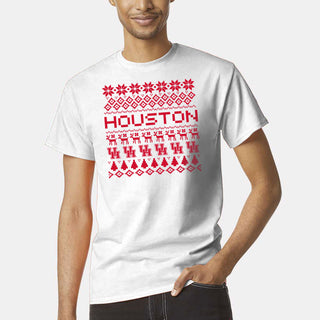 Houston Holiday Sweater T-Shirt - White