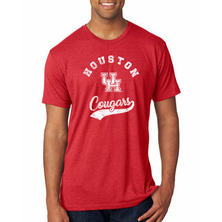 Houston Retro Script NLA Triblend - Vintage Red