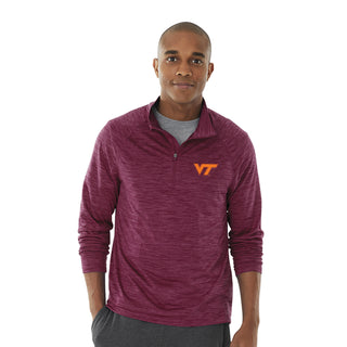 Virginia Tech Primary Logo LC Space Dye Performance Pullover - Maroon