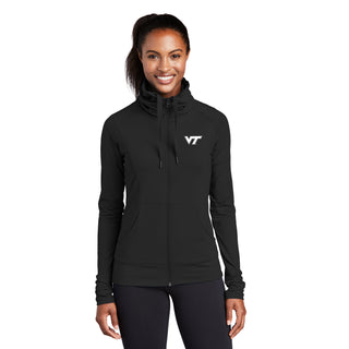 Virginia Tech Primary Logo LC Ladies Stretch Full-Zip Jacket - Black