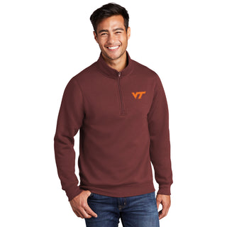 Virginia Tech Primary Logo LC Q-Zip - Maroon