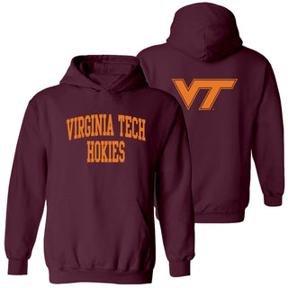 Virginia Tech Front Back Print Hoodie - Maroon