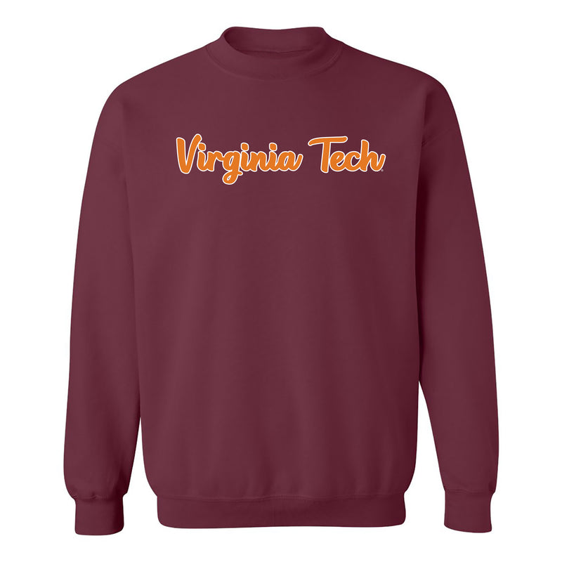 Virginia Tech Basic Script Crewneck Sweatshirt - Maroon