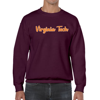 Virginia Tech Basic Script Crewneck Sweatshirt - Maroon