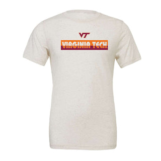 Virginia Tech Split Bar Triblend T-Shirt - Oatmeal