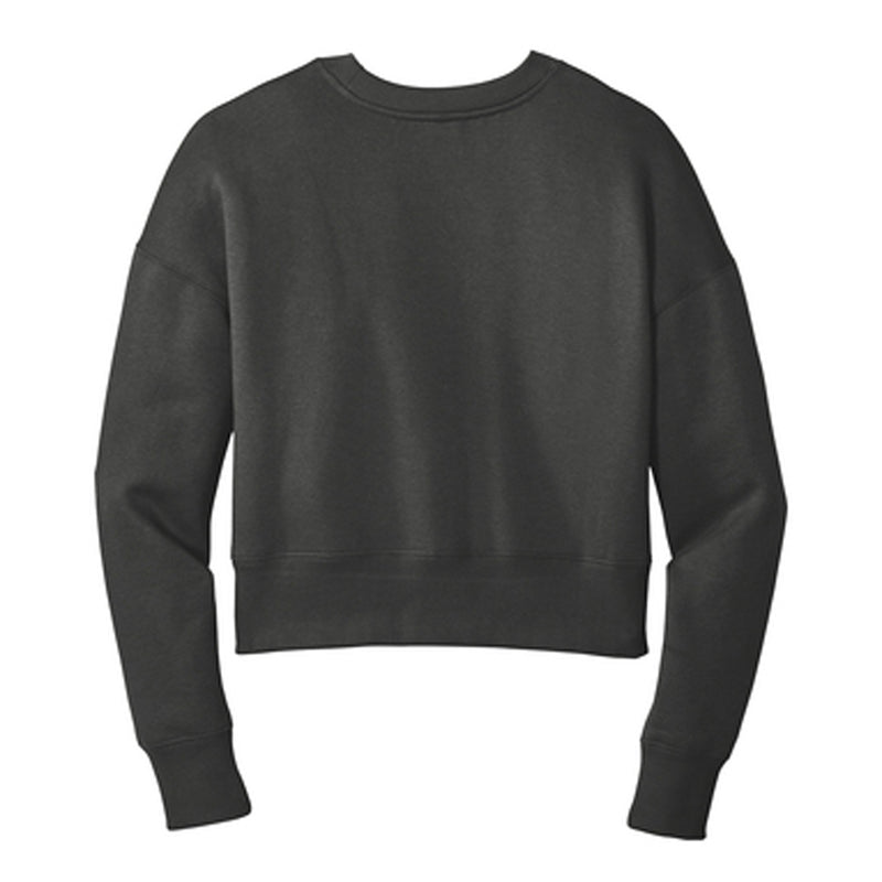 Virginia Y'All Outline Womens Fleece Cropped Crew - Charcoal