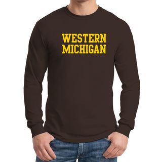 Western Michigan Basic LS Tee - Dk. Chocolate