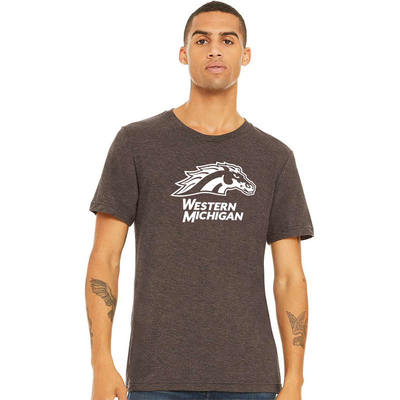 Western Michigan Primary Logo Triblend T-Shirt - Brown