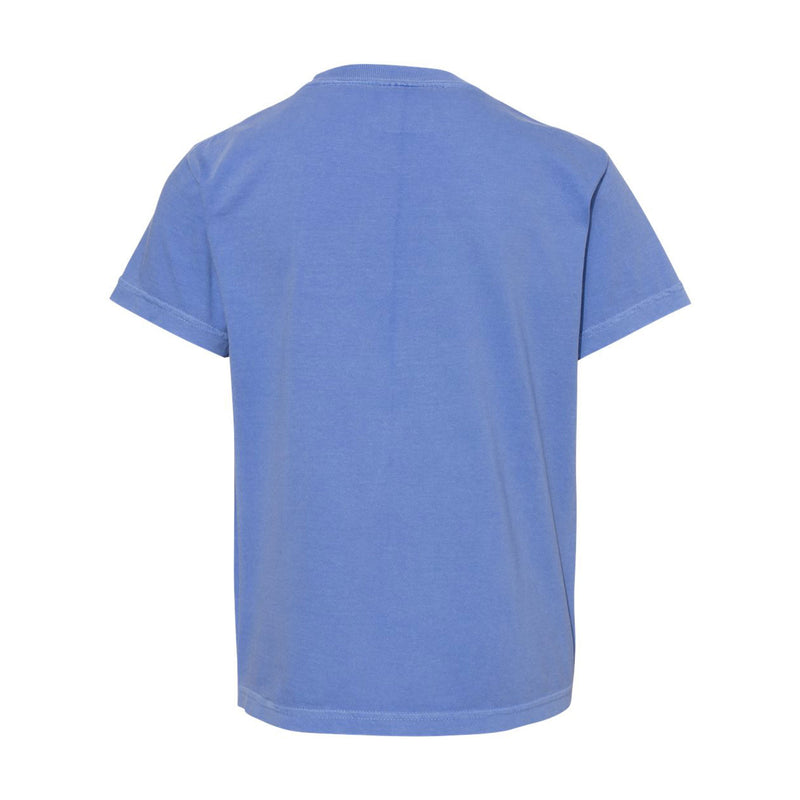 West Virginia Groovy Sunset Youth CC T-Shirt - Flo Blue