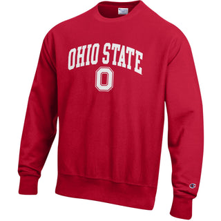 Ohio State Arch Logo Champion Reverse Weave Crewneck - Scarlet