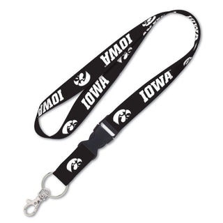 Iowa Hawkeyes Blackout Lanyard w/detachable buckle 1"