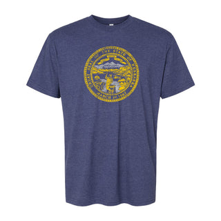 Nebraska Flag AA CVC T-Shirt - Heather Indigo