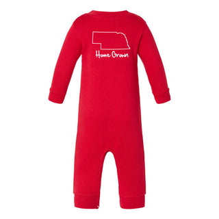 Nebraska Home Grown Infant Fleece One-Piece - Red