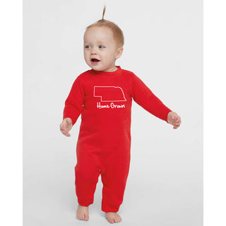 Nebraska Home Grown Infant Fleece One-Piece - Red