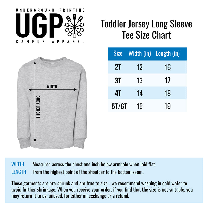 BGSU Primary Logo Full Color Toddler Jersey Long Sleeve Tee - Athletic Heather